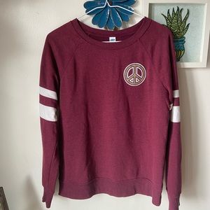 Old Navy Burgundy Peace Sign Sweatshirt Size Small